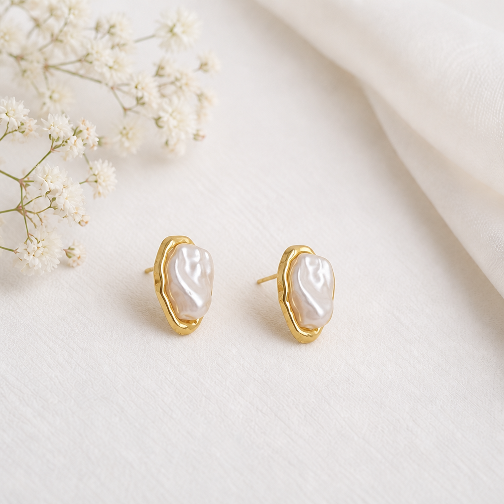Boucles d'Oreilles Perle Nacrée