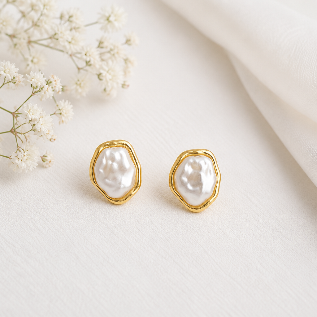 Boucles d'Oreilles Perle Nacrée