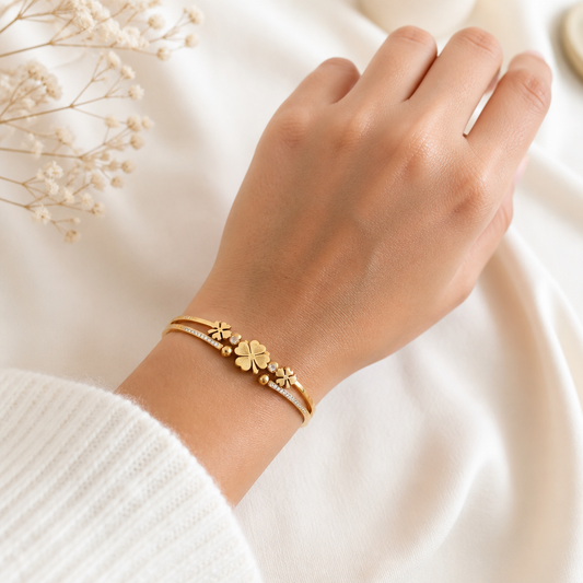 Bracelet trèfle à 4 feuilles
